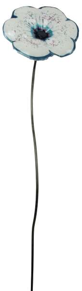 Zauberhafter Gartenstecker Glasblume weiß ca. 100 cm - Gartendekoration